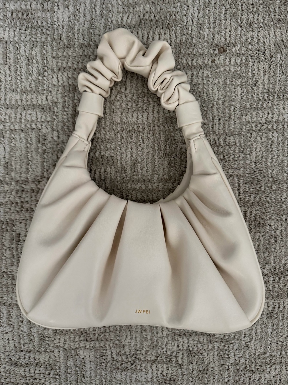 JW PEI Soft Ruched Cream Shoulder Hobo